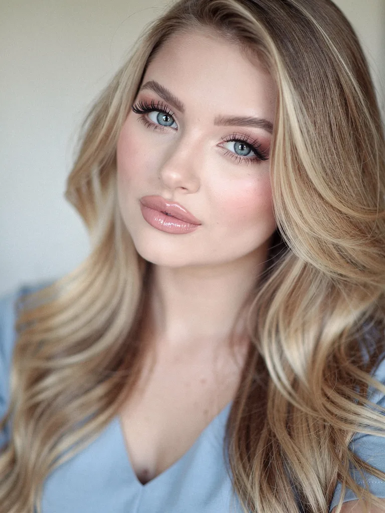 Sandy Blonde Soft Highlights with Voluminous Waves